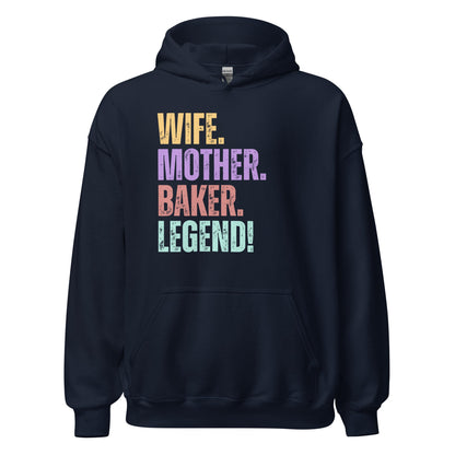 Baker Legend Wife Hoodie Fun Mom Baking Sweatshirt - Inken Image
