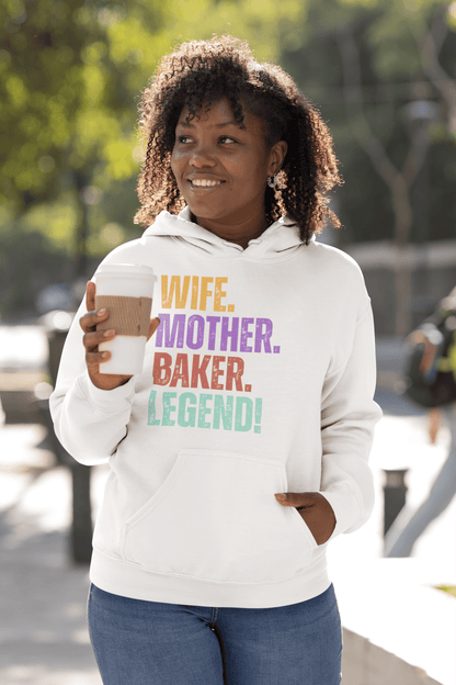 Baker Legend Wife Hoodie Fun Mom Baking Sweatshirt - Inken Image