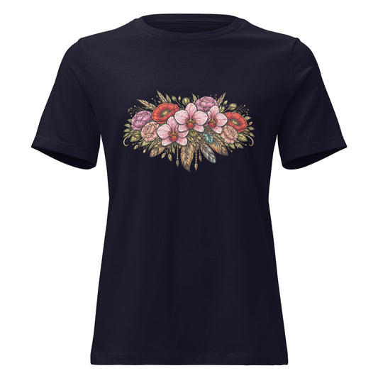 Boho Floral Shirt Women’s Cottagecore Wildflower Farmhouse Botanical T Shirt - Inken Image