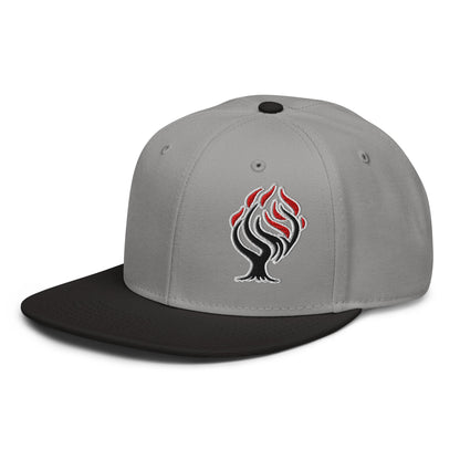 Burning Bush Flat Embroidered Snapback - Inken Image