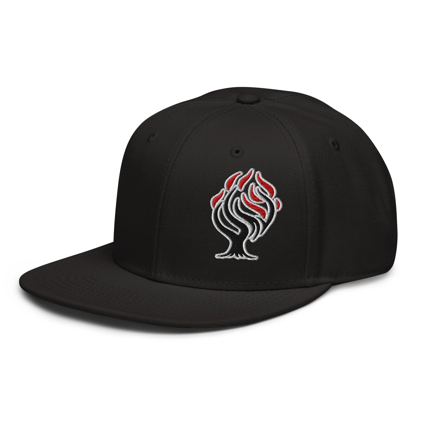 Burning Bush Flat Embroidered Snapback - Inken Image