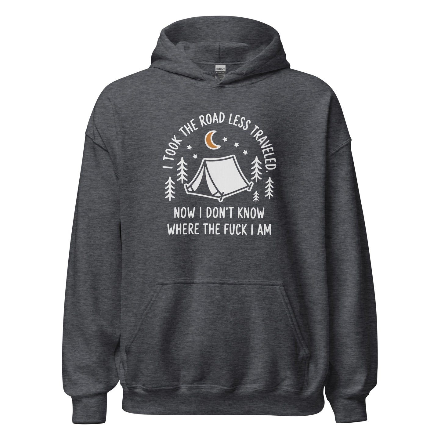 Camping Hoodie Road Less Traveled Hoodie Outdoor Hiking Sweatshirt - Inken Image