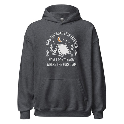 Camping Hoodie Road Less Traveled Hoodie Outdoor Hiking Sweatshirt - Inken Image