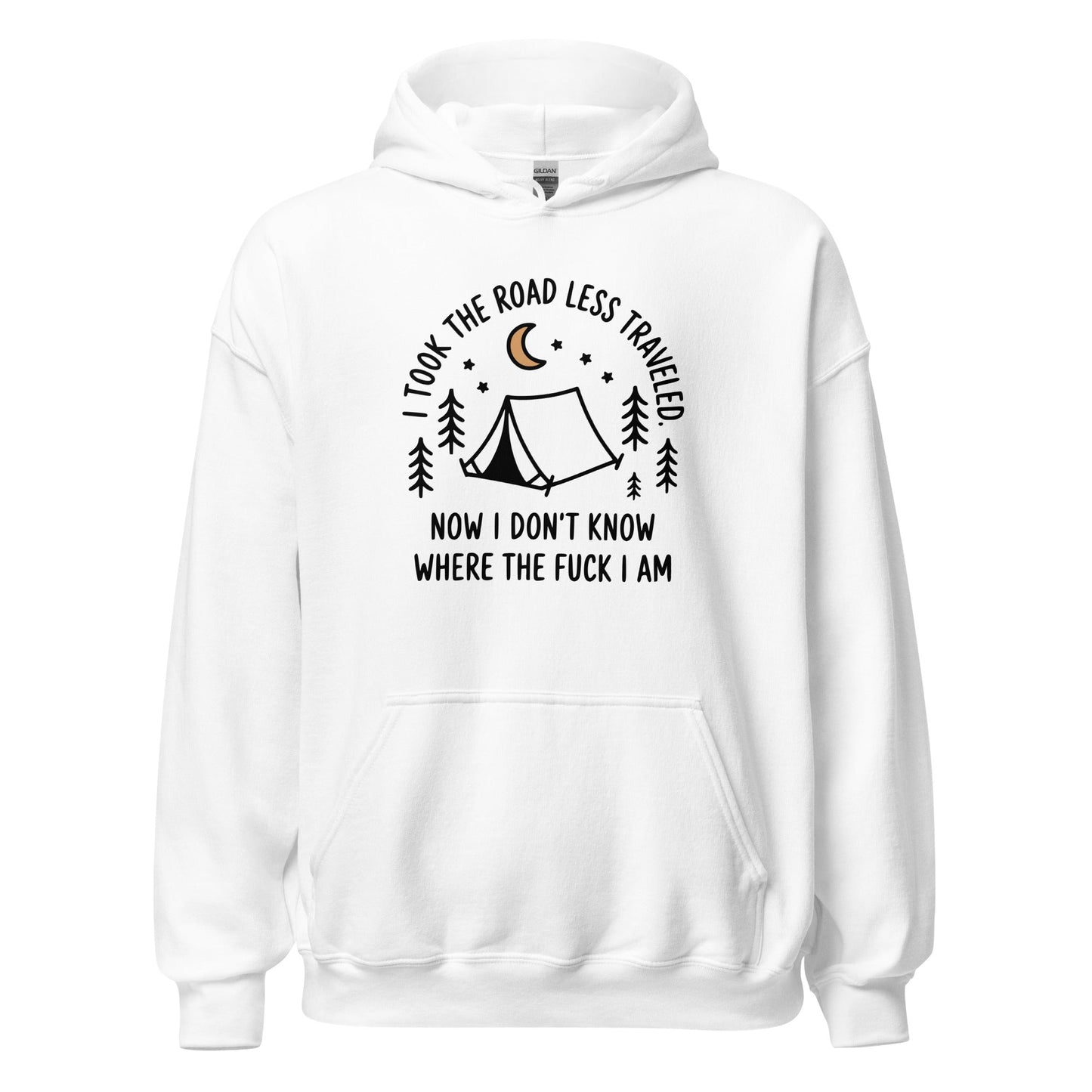 Camping Hoodie Road Less Traveled Hoodie Outdoor Hiking Sweatshirt - Inken Image