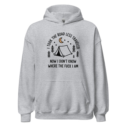 Camping Hoodie Road Less Traveled Hoodie Outdoor Hiking Sweatshirt - Inken Image