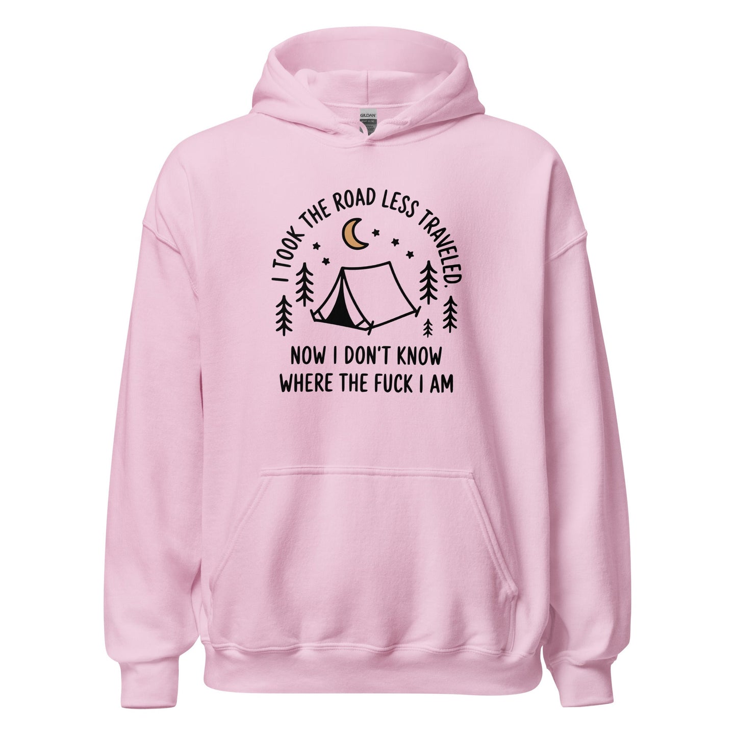 Camping Hoodie Road Less Traveled Hoodie Outdoor Hiking Sweatshirt - Inken Image
