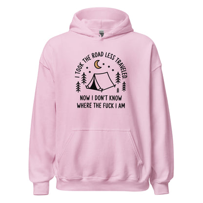 Camping Hoodie Road Less Traveled Hoodie Outdoor Hiking Sweatshirt - Inken Image