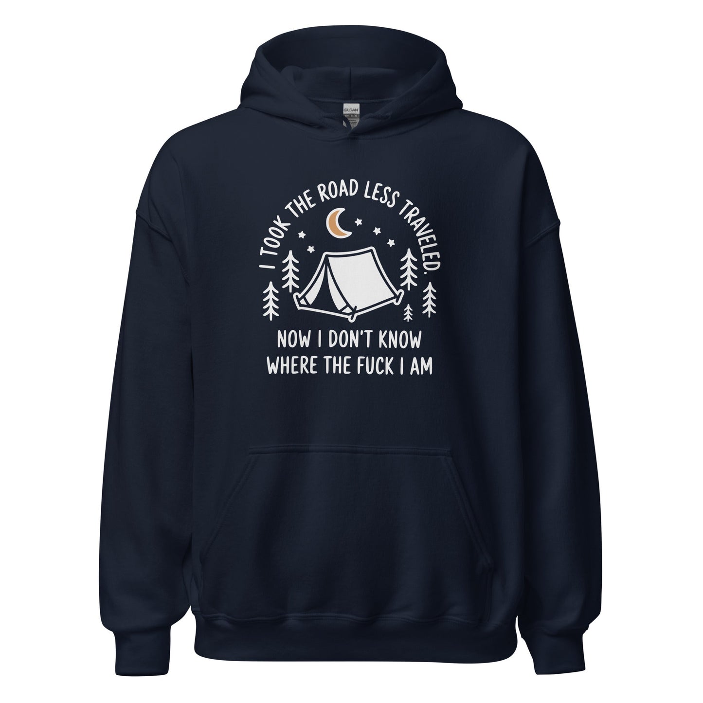 Camping Hoodie Road Less Traveled Hoodie Outdoor Hiking Sweatshirt - Inken Image