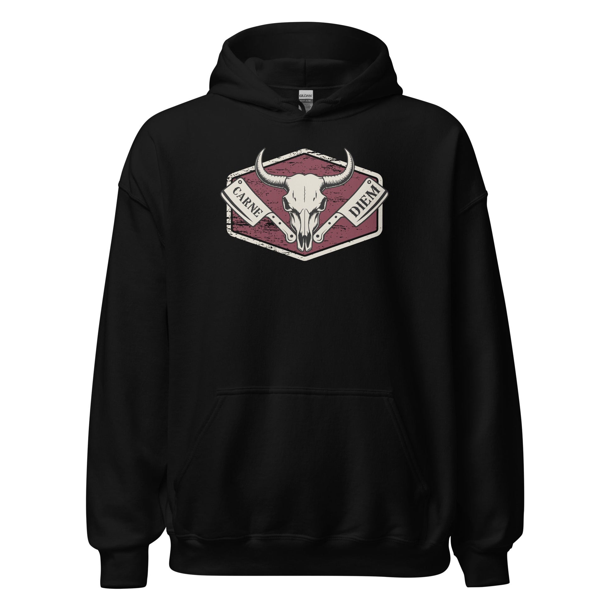 Carne Diem Bull Skull Meat Eater Emblem Hoodie - Inken Image