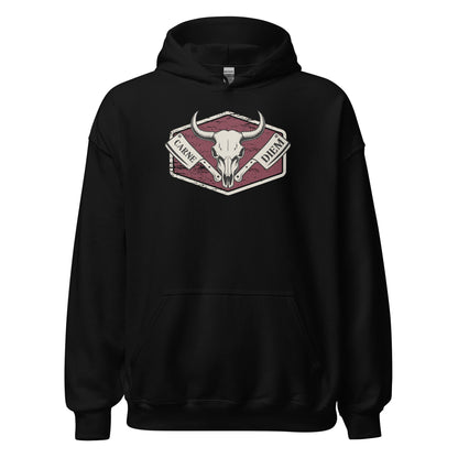Carne Diem Bull Skull Meat Eater Emblem Hoodie - Inken Image