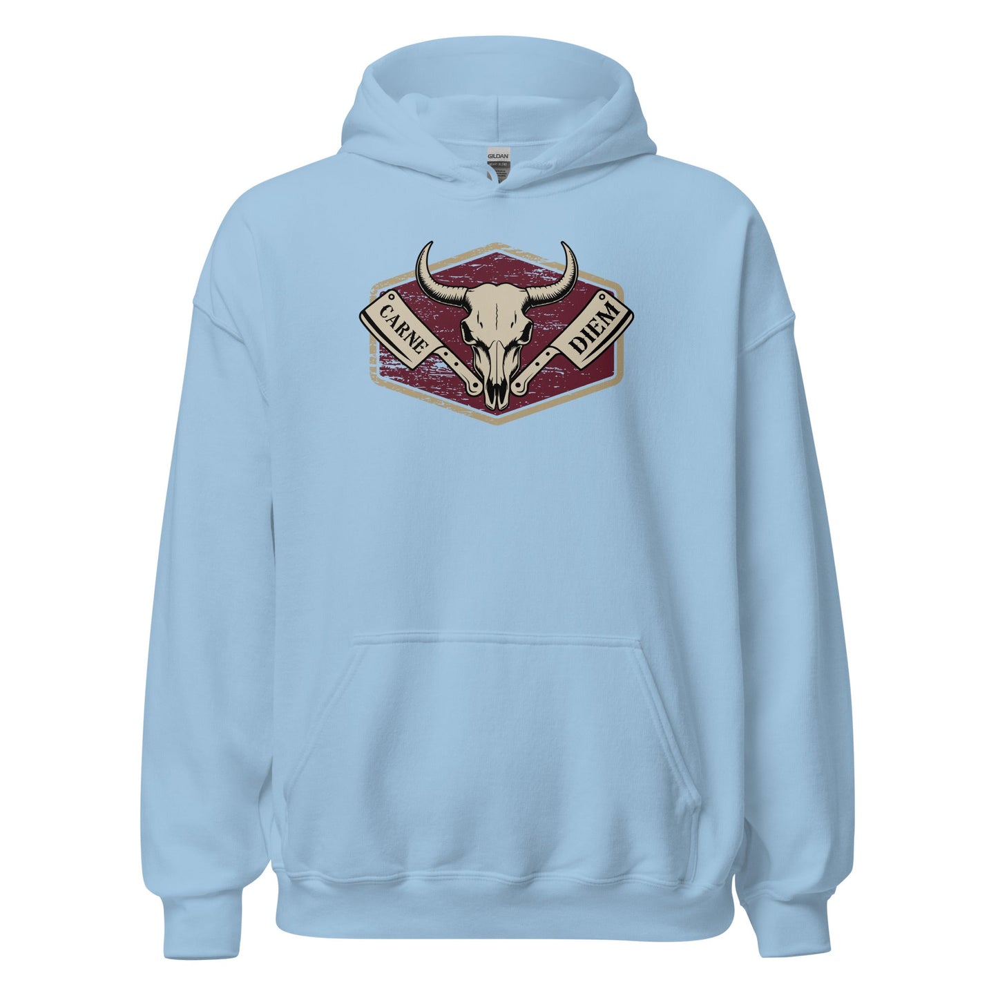 Carne Diem Bull Skull Meat Eater Emblem Hoodie - Inken Image