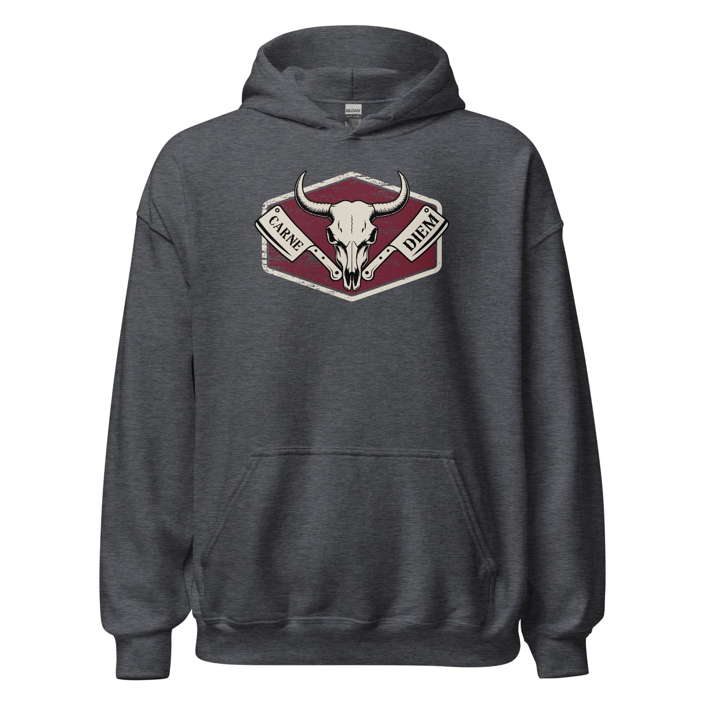 Carne Diem Bull Skull Meat Eater Emblem Hoodie - Inken Image