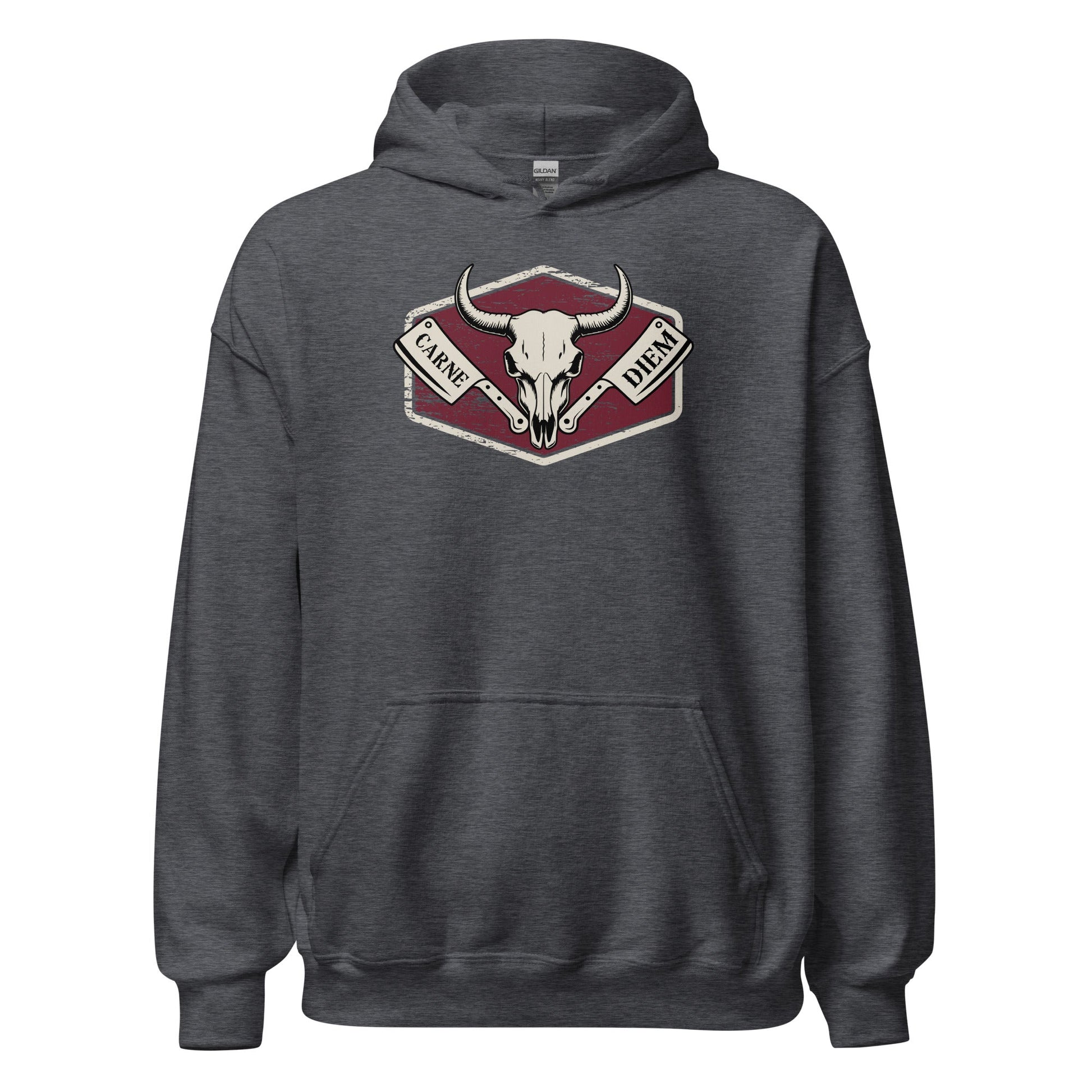 Carne Diem Bull Skull Meat Eater Emblem Hoodie - Inken Image