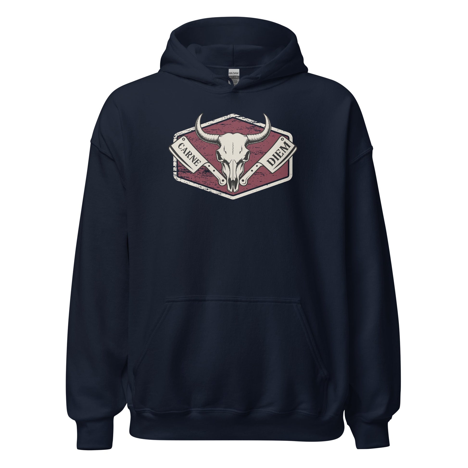 Carne Diem Bull Skull Meat Eater Emblem Hoodie - Inken Image