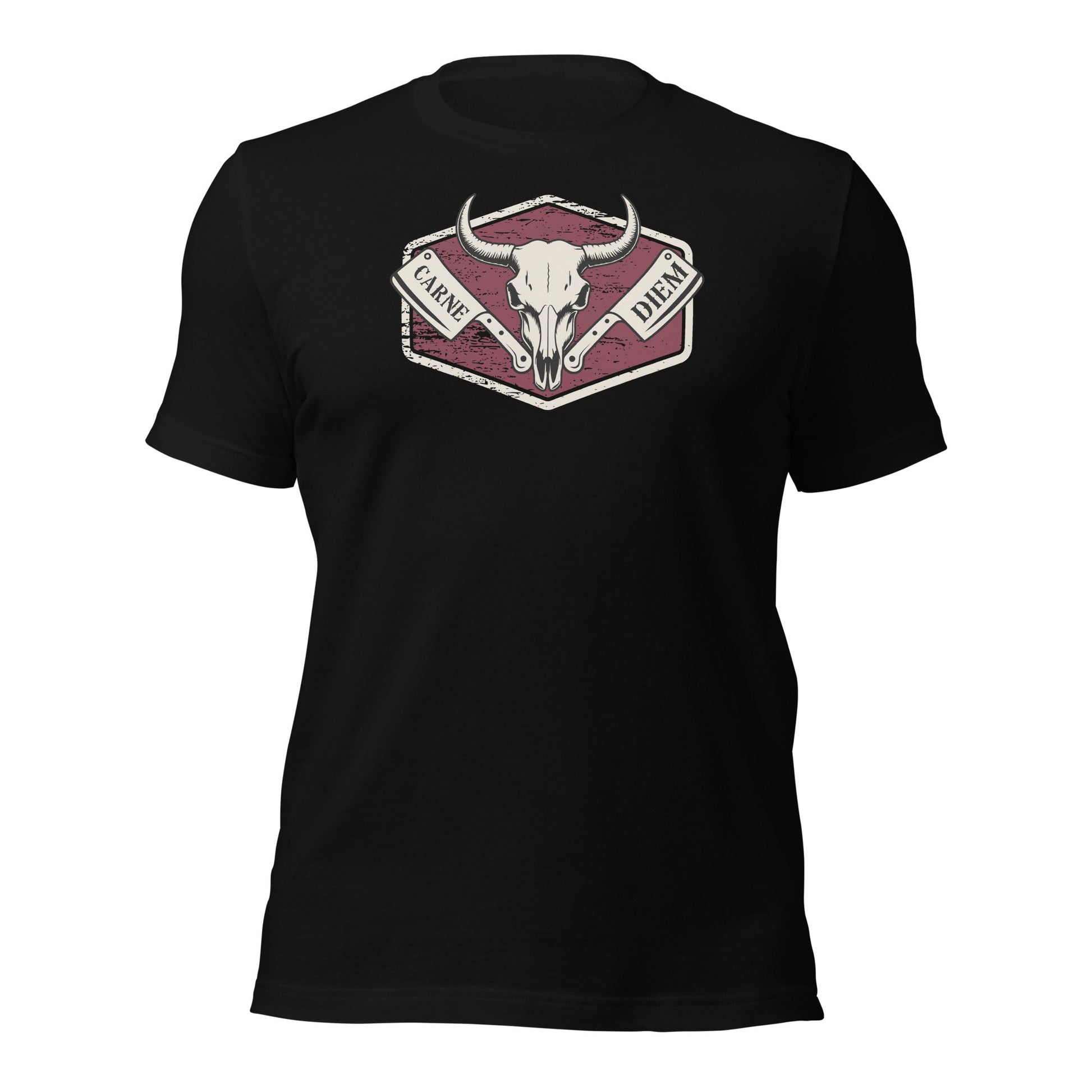 Carne Diem Bull Skull Meat Eater Emblem T-Shirt - Inken Image