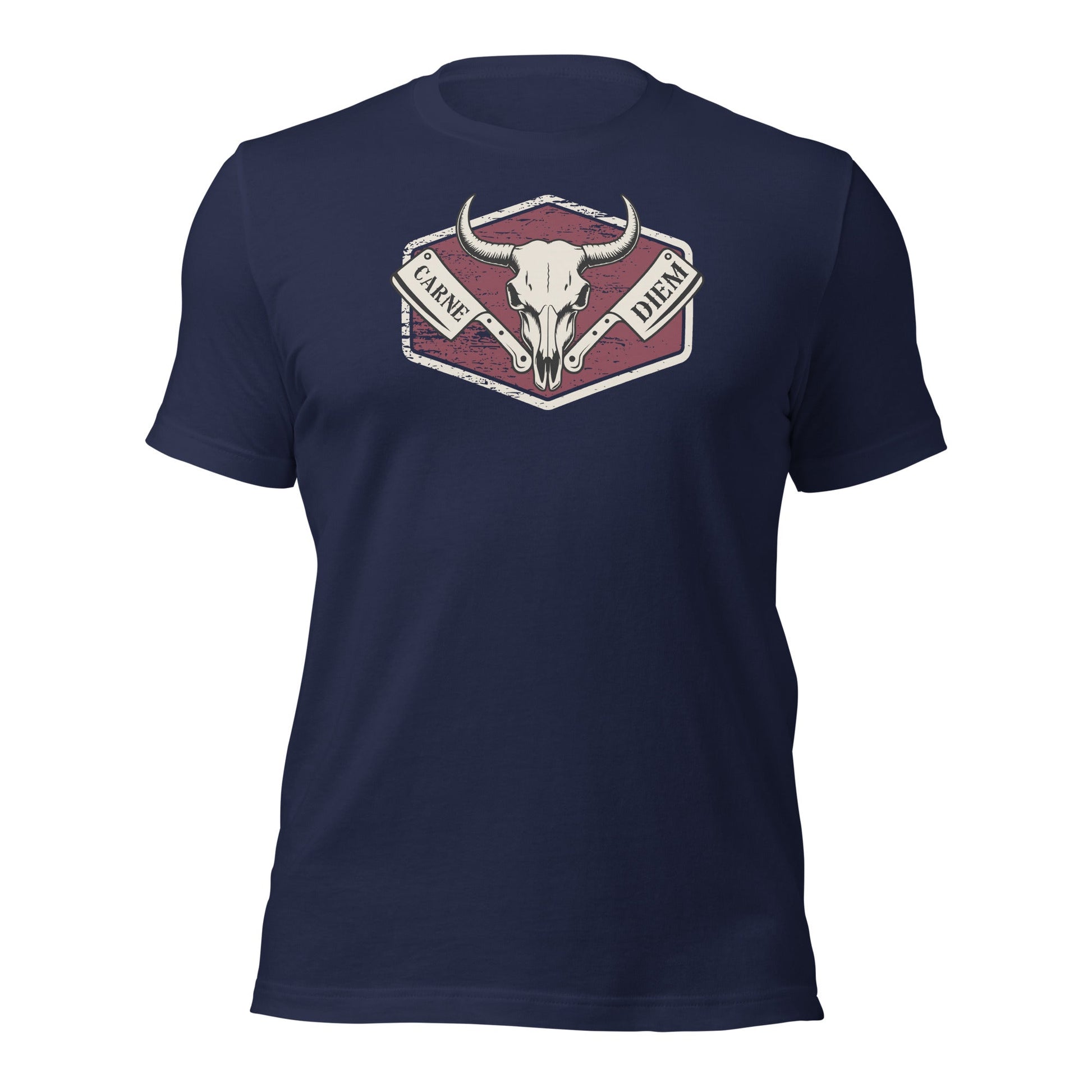 Carne Diem Bull Skull Meat Eater Emblem T-Shirt - Inken Image