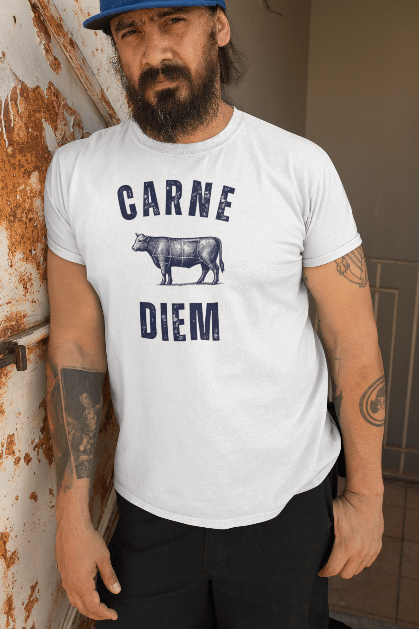 Carne Diem Grill Masters Vintage Butcher Chart T-Shirt - Inken Image