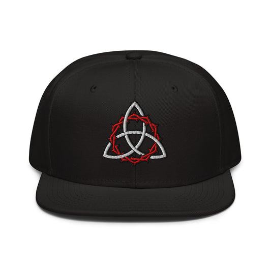 Celtic Trinity Knot Crown Of Thorns Flat Embroidery Snapback - Inken Image