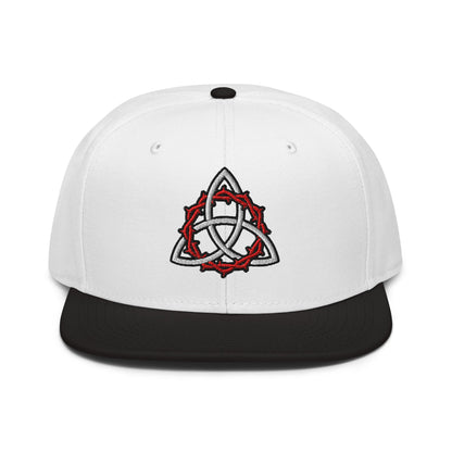 Celtic Trinity Knot Crown Of Thorns Flat Embroidery Snapback - Inken Image