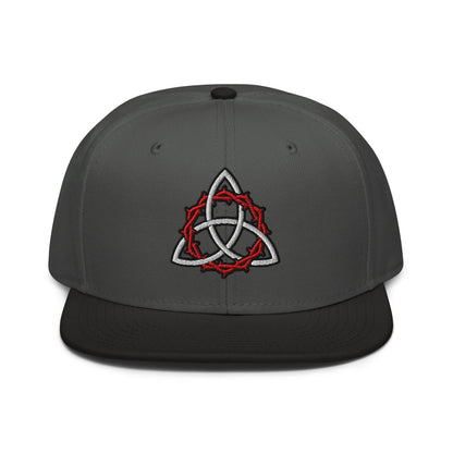 Celtic Trinity Knot Crown Of Thorns Flat Embroidery Snapback - Inken Image
