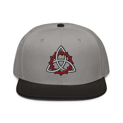 Celtic Trinity Knot Crown Of Thorns Flat Embroidery Snapback - Inken Image