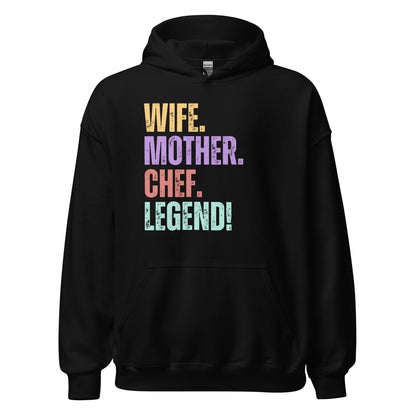 Chef Legend Wife Hoodie Fun Mom Cooking Sweatshirt - Inken Image