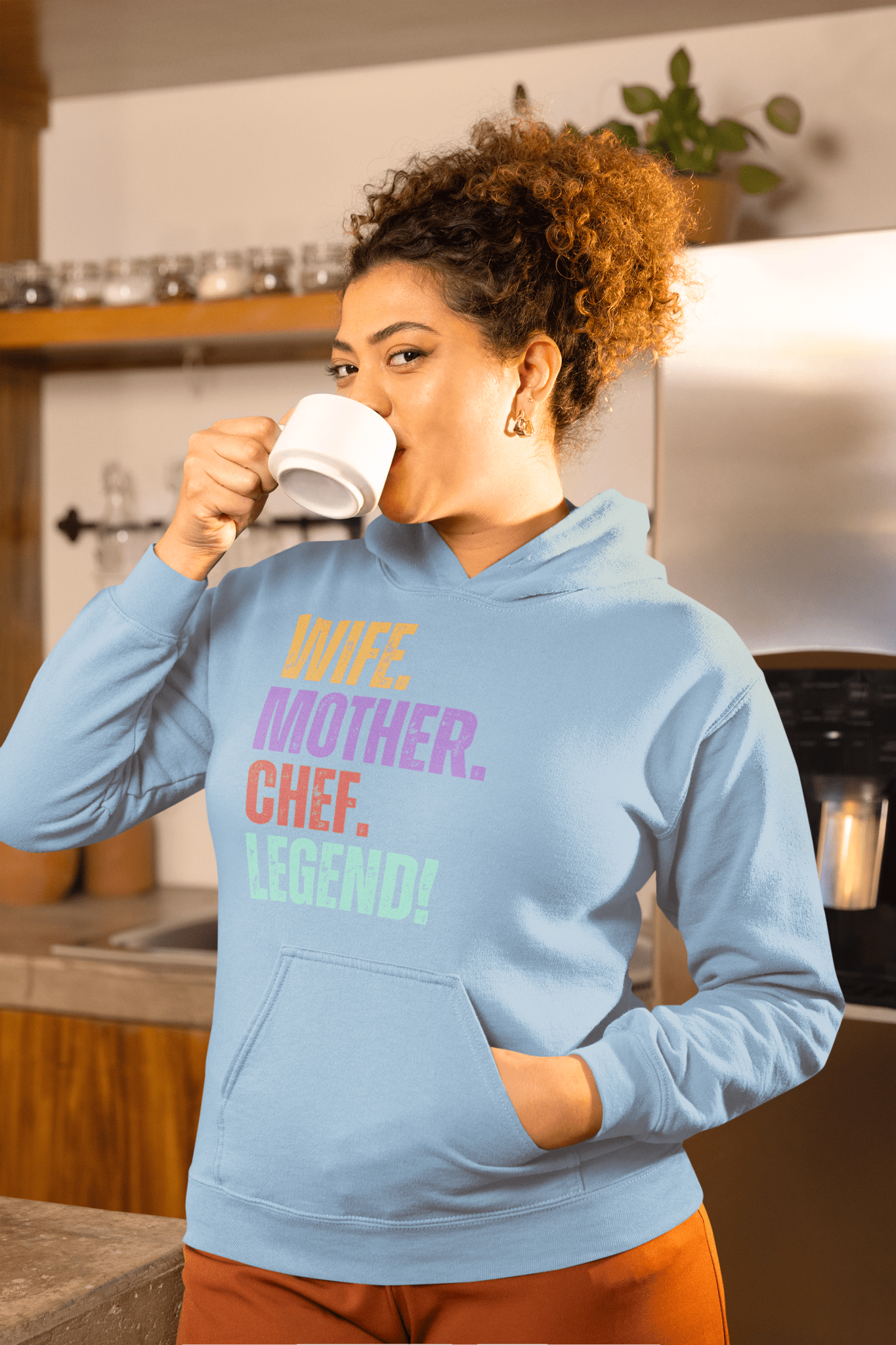 Chef Legend Wife Hoodie Fun Mom Cooking Sweatshirt - Inken Image