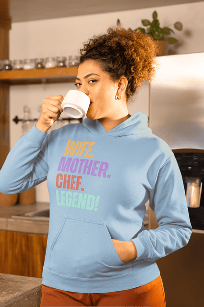 Chef Legend Wife Hoodie Fun Mom Cooking Sweatshirt - Inken Image