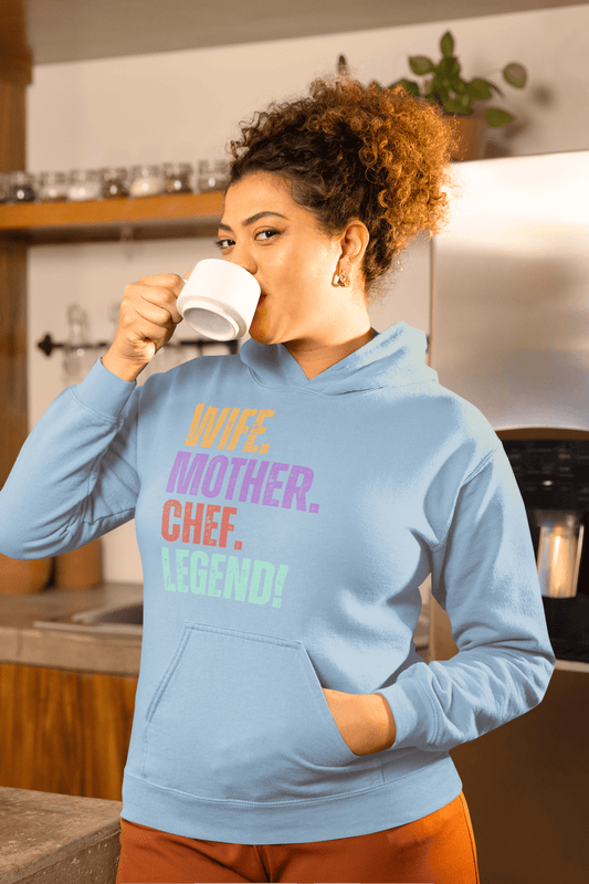Chef Legend Wife Hoodie Fun Mom Cooking Sweatshirt - Inken Image