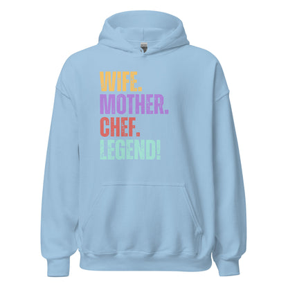 Chef Legend Wife Hoodie Fun Mom Cooking Sweatshirt - Inken Image
