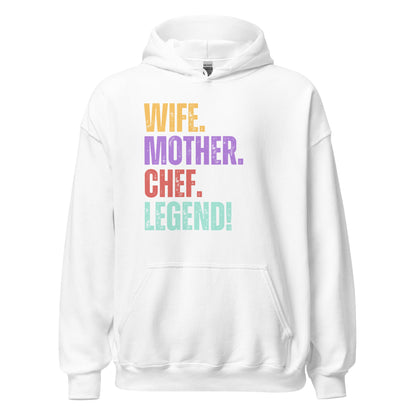 Chef Legend Wife Hoodie Fun Mom Cooking Sweatshirt - Inken Image