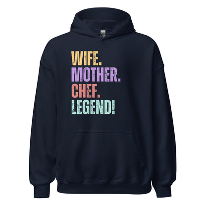 Chef Legend Wife Hoodie Fun Mom Cooking Sweatshirt - Inken Image