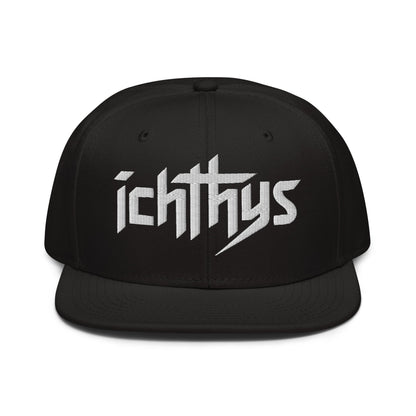 Christian Ichthys Snapback Hat 3D Puff Embroidered Flat Brim Hat - Inken Image