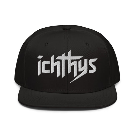 Christian Ichthys Snapback Hat 3D Puff Embroidered Flat Brim Hat - Inken Image