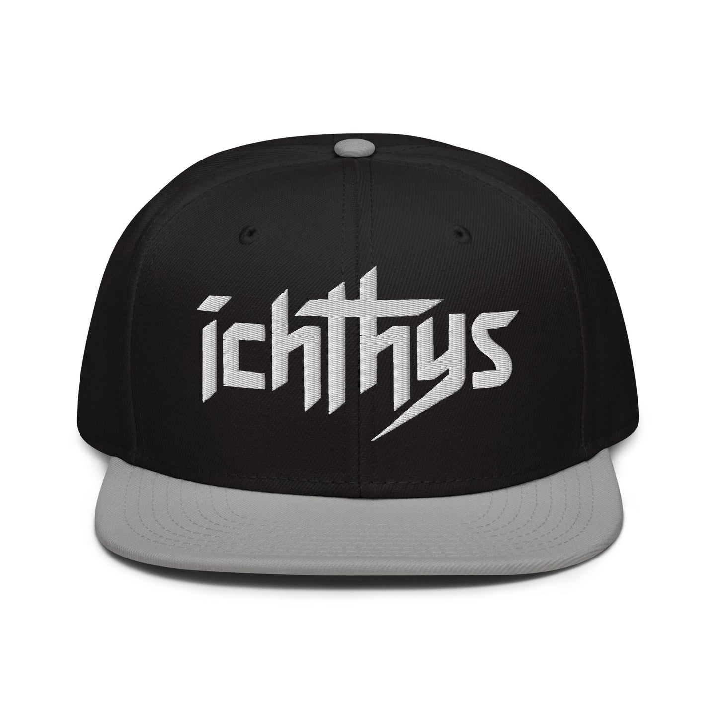 Christian Ichthys Snapback Hat 3D Puff Embroidered Flat Brim Hat - Inken Image
