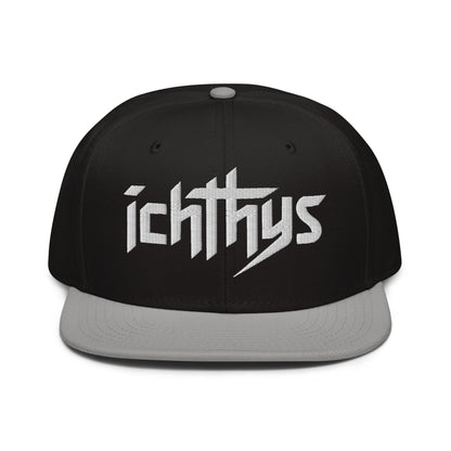 Christian Ichthys Snapback Hat 3D Puff Embroidered Flat Brim Hat - Inken Image