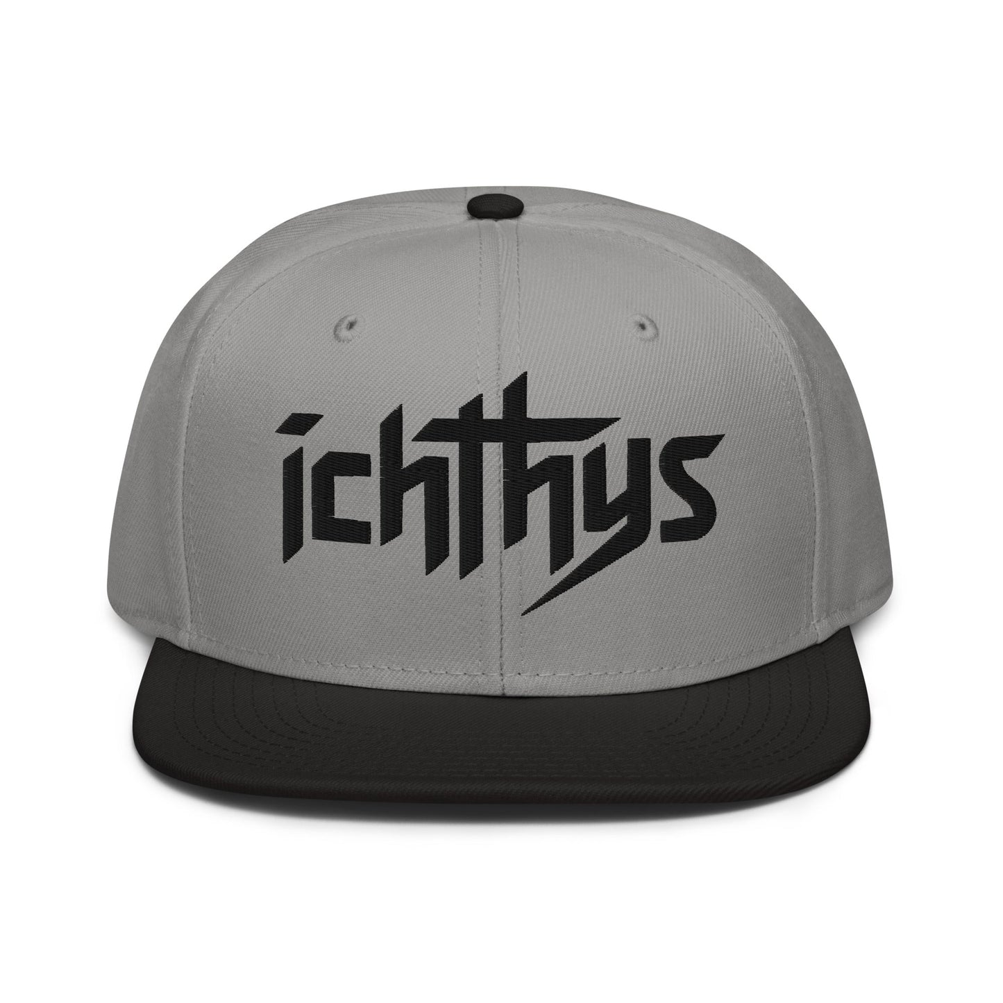Christian Ichthys Snapback Hat 3D Puff Embroidered Flat Brim Hat - Inken Image