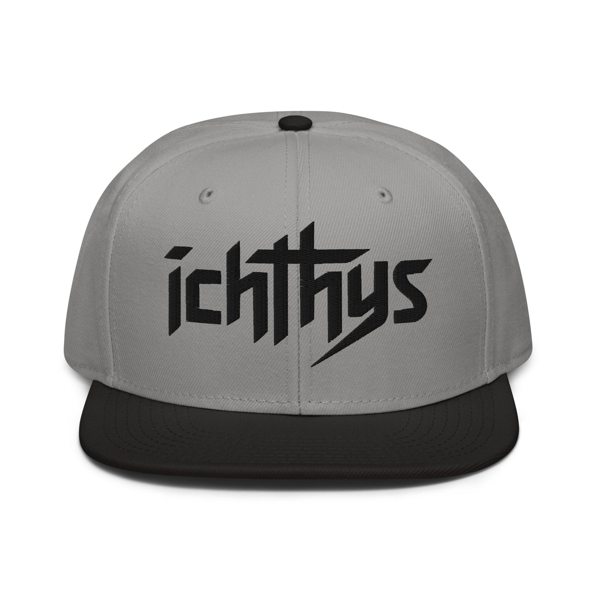 Christian Ichthys Snapback Hat 3D Puff Embroidered Flat Brim Hat - Inken Image