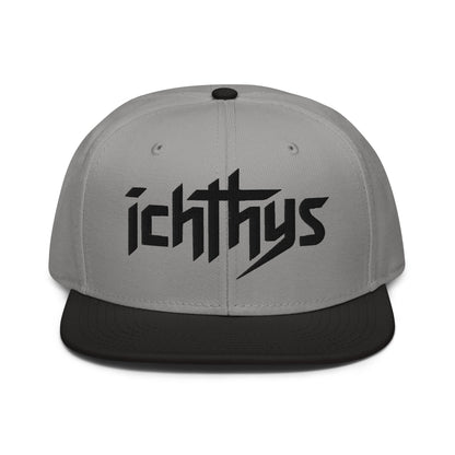 Christian Ichthys Snapback Hat 3D Puff Embroidered Flat Brim Hat - Inken Image