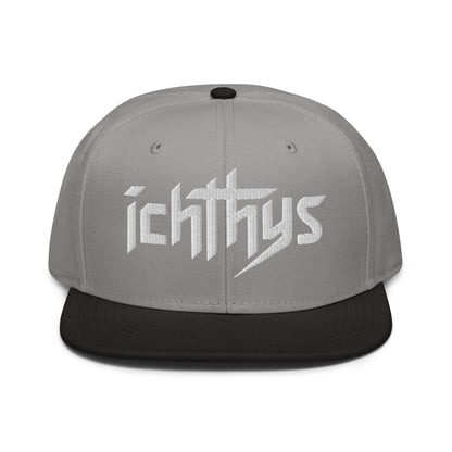 Christian Ichthys Snapback Hat 3D Puff Embroidered Flat Brim Hat - Inken Image