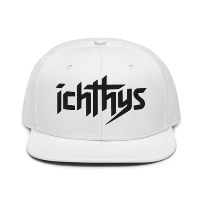Christian Ichthys Snapback Hat 3D Puff Embroidered Flat Brim Hat - Inken Image