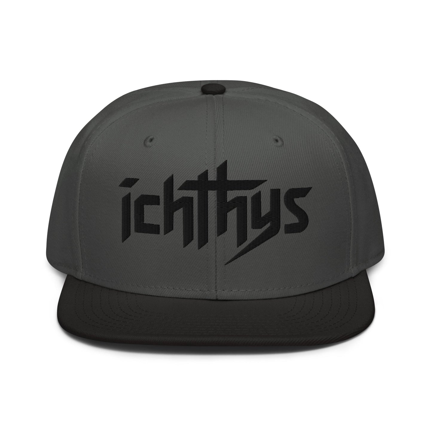 Christian Ichthys Snapback Hat 3D Puff Embroidered Flat Brim Hat - Inken Image