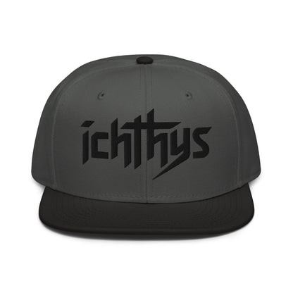 Christian Ichthys Snapback Hat 3D Puff Embroidered Flat Brim Hat - Inken Image