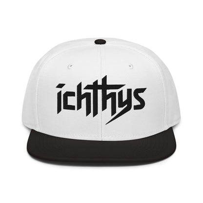 Christian Ichthys Snapback Hat 3D Puff Embroidered Flat Brim Hat - Inken Image