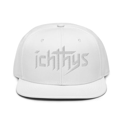 Christian Ichthys Snapback Hat 3D Puff Embroidered Flat Brim Hat - Inken Image