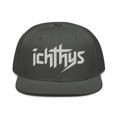 Christian Ichthys Snapback Hat 3D Puff Embroidered Flat Brim Hat - Inken Image