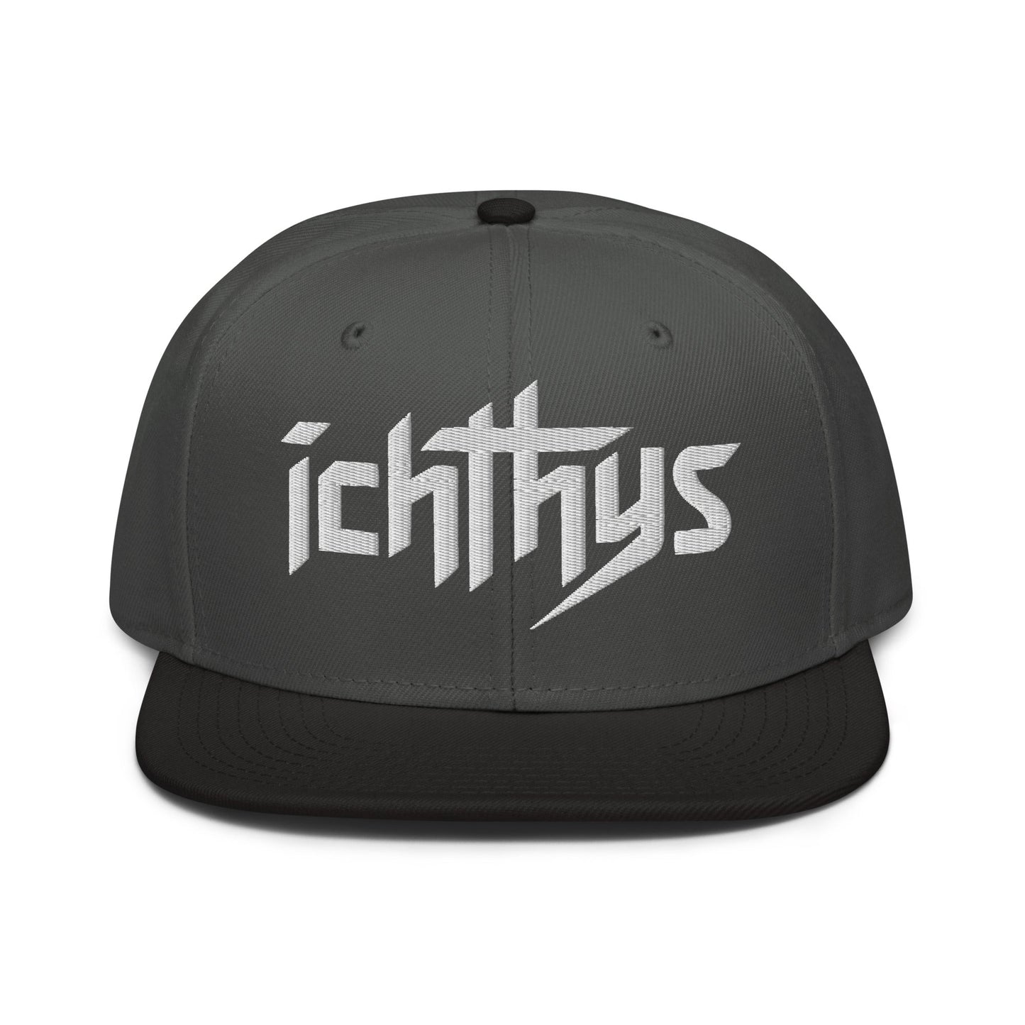 Christian Ichthys Snapback Hat 3D Puff Embroidered Flat Brim Hat - Inken Image