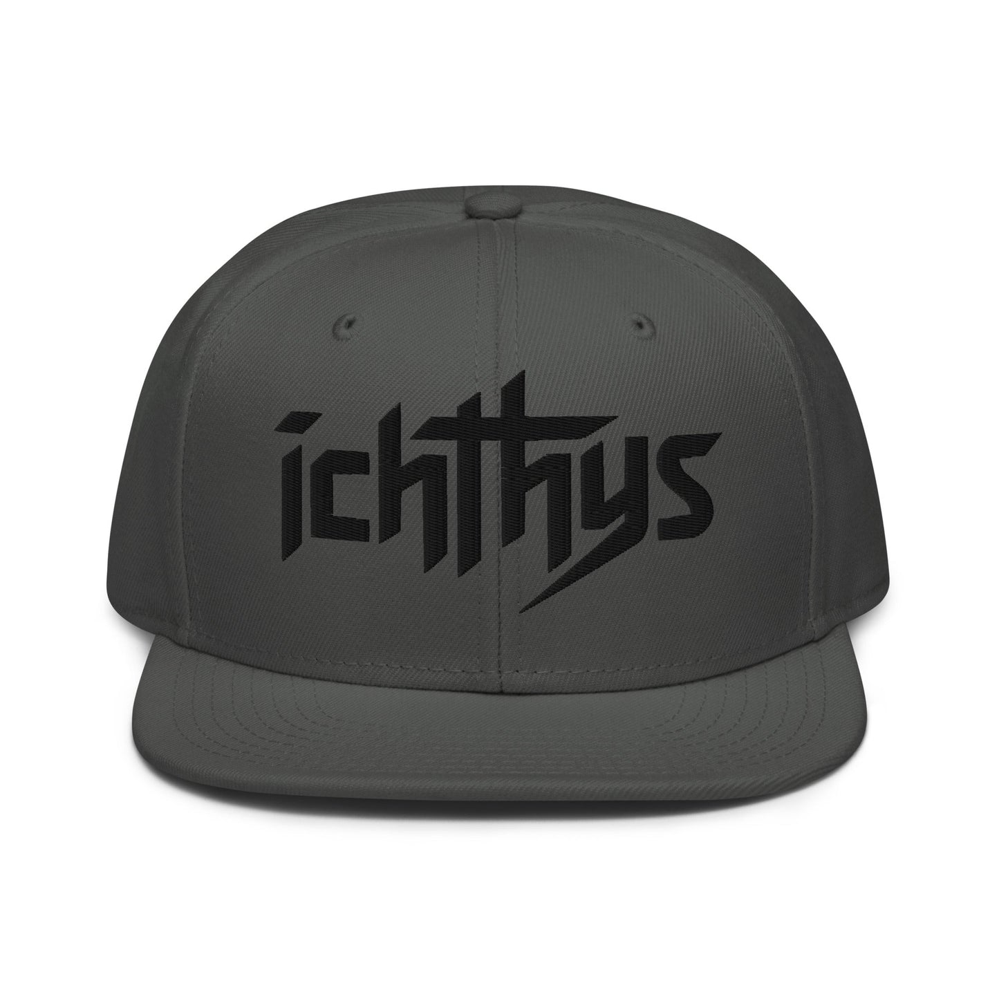 Christian Ichthys Snapback Hat 3D Puff Embroidered Flat Brim Hat - Inken Image