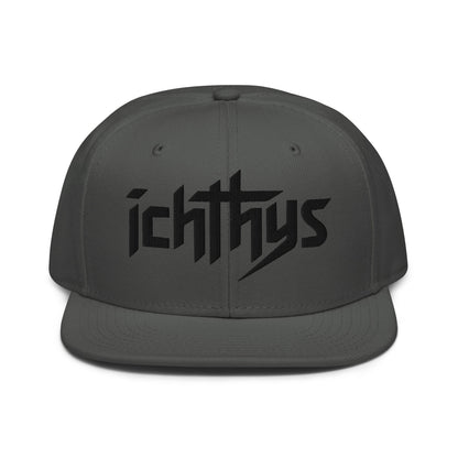 Christian Ichthys Snapback Hat 3D Puff Embroidered Flat Brim Hat - Inken Image