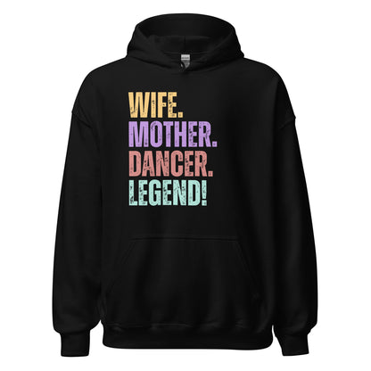 Dancer Mom Hoodie Colorful Retro Wife Sweatshirt - Inken Image